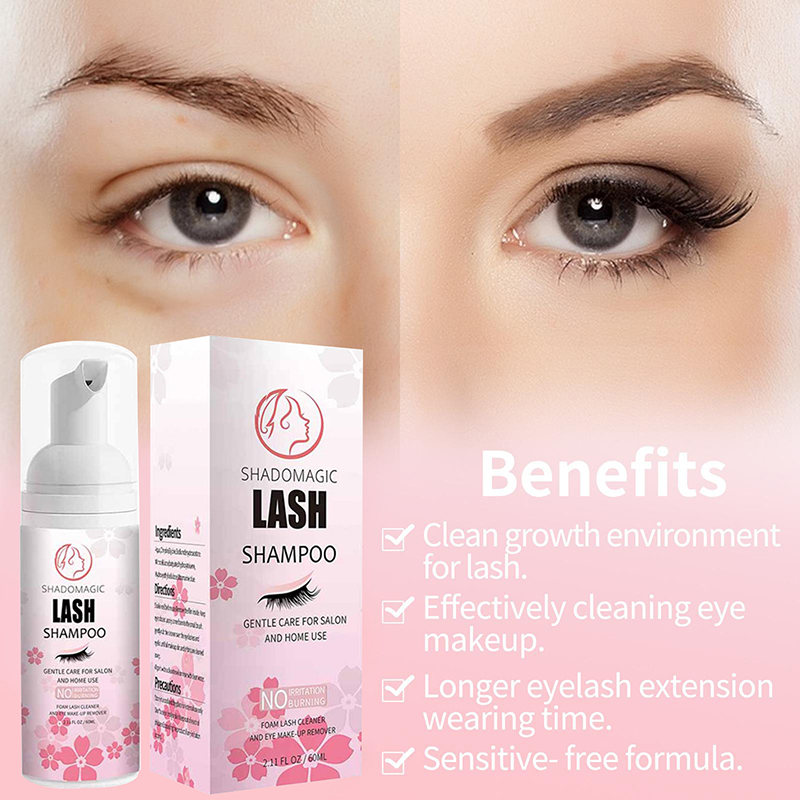 Eyelash Extension Foam Cleanser - 【A】60ML ファーストクリーニングラッシュシャンプー まつげマスカラワンド用 まぶた泡洗浄剤 エクステンションクレンザーリムーバー アイケアメイクアップ