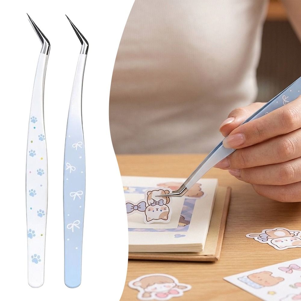 Lash Mapping Sticker - ステンレス鋼製カーブステッカーピンセット高精度帯電防止つけまつげピンセット漫画風まつげエクステピンセット