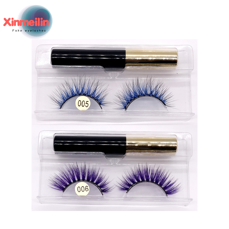 Eyelash Extension Eyeliner - 3D 色の磁気まつげセット防水持続自然磁気アイライナー 5 マグネットメイクアップエクステンションコスプレつけまつげ