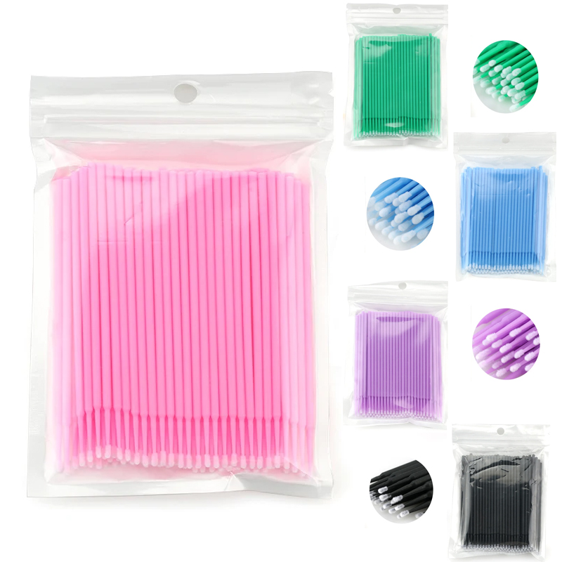 Eyelash Extension Eyeliner - まつげエクステ用使い捨てマイクロブラシ,50個,100個,個別のまつげ除去綿棒,アイライナー,綿棒アプリケーター