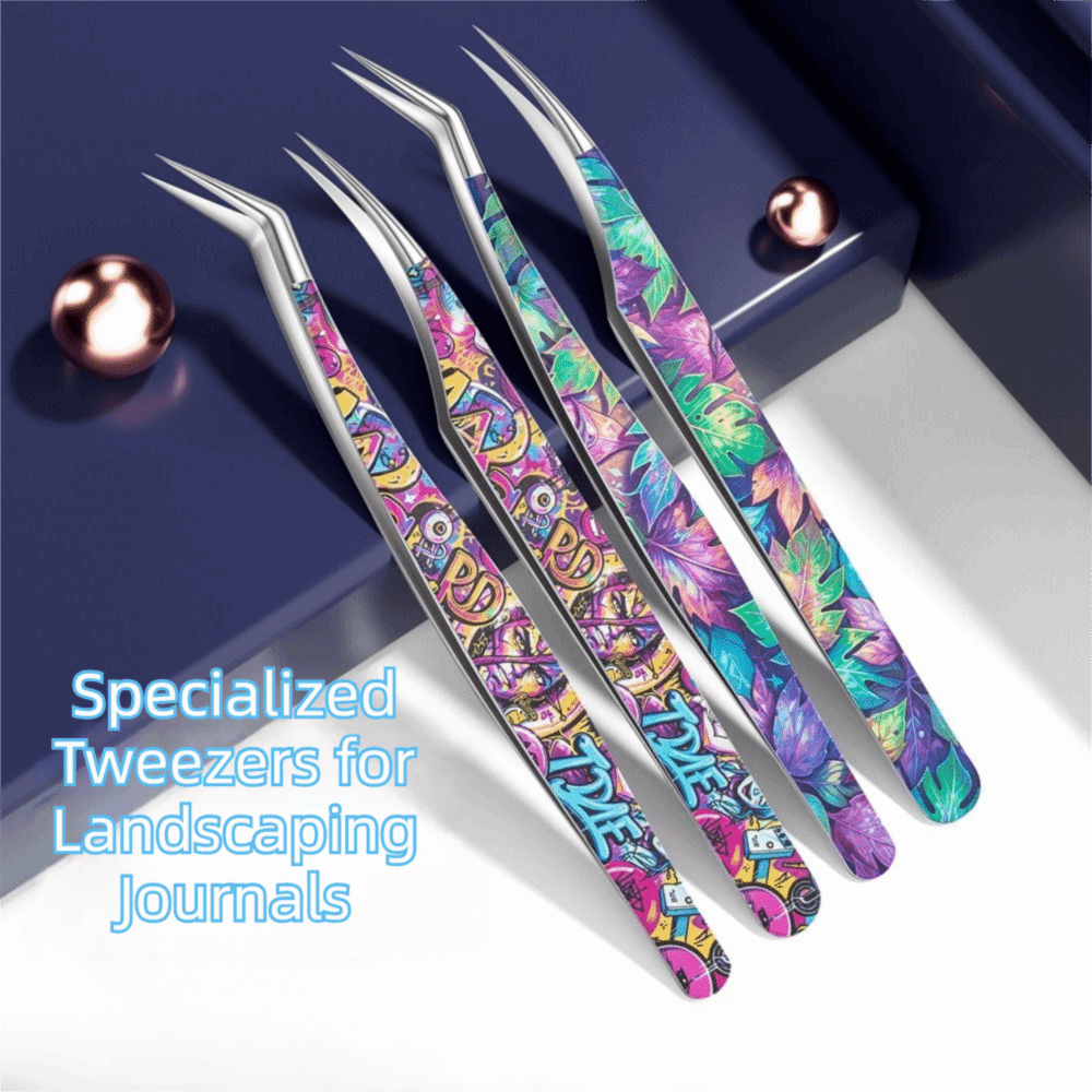 Lash Mapping Sticker - 金属製のカーブ型ステッカー用ピンセット、帯電防止加工済みの漫画風つけまつげ用ピンセット、高精度まつげエクステ用ピンセット
