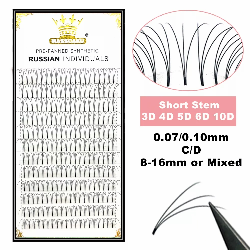Eyelash Extension Or Extensions - MASSCAKU まつげ既成ワイドファン 3d/4d/5d/6d/10d/20d ショートステムロシアボリュームプロフェッショナルまつげエクステンションフェイクミンク