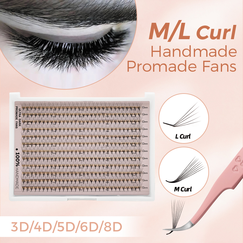 Eyelash Extension Or Extensions - 360/600本入り ブーケまつげ Lカール Mカール プレメイドボリュームファン XLトレイ