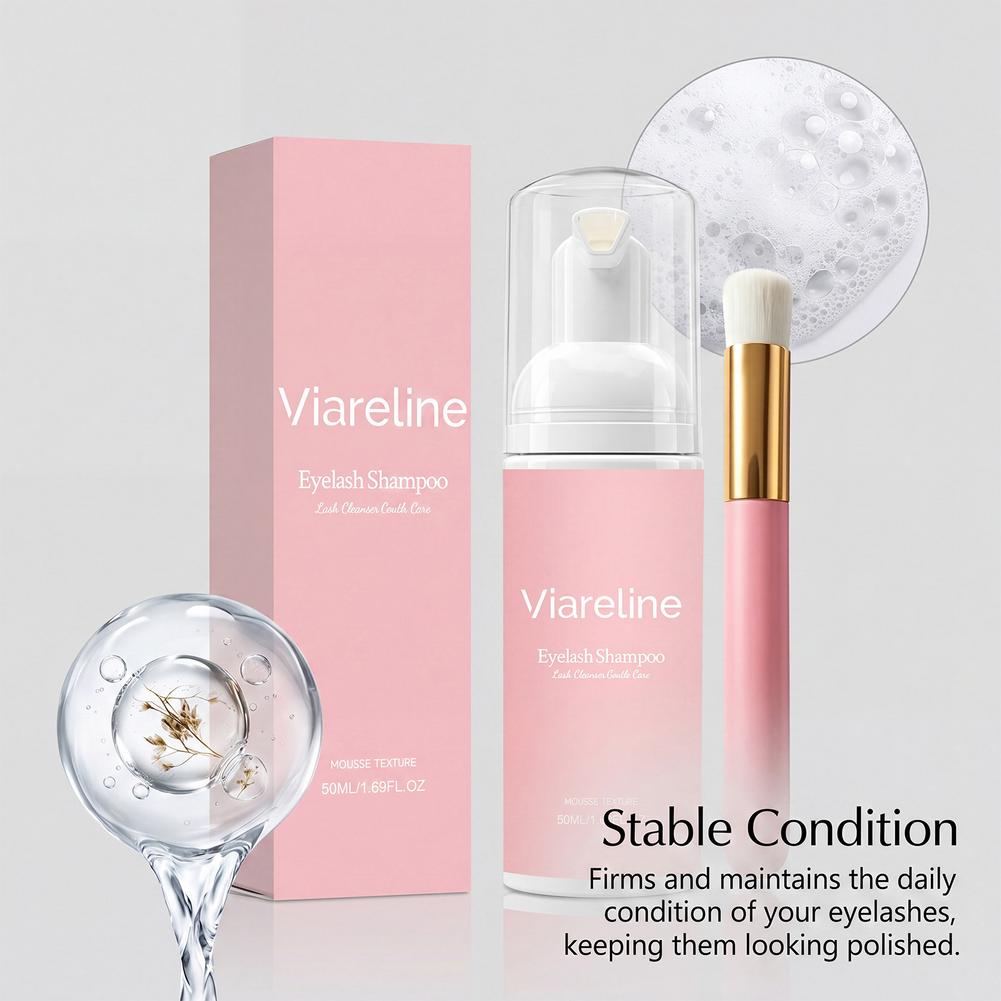 Eyelash Extension Foam Cleanser - まつげクレンジングムース フォーミングシャンプー、穏やかなオイルフリーまつげクレンザー メイクアップリムーバー、非刺激性アイエリアケア 50ml