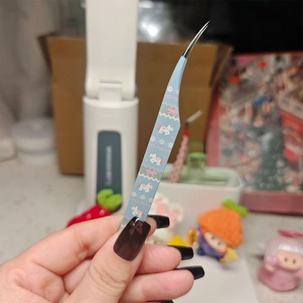 Lash Mapping Sticker - ステンレス鋼製カーブステッカーピンセット高精度漫画風つけまつげピンセット帯電防止まつげカーラー