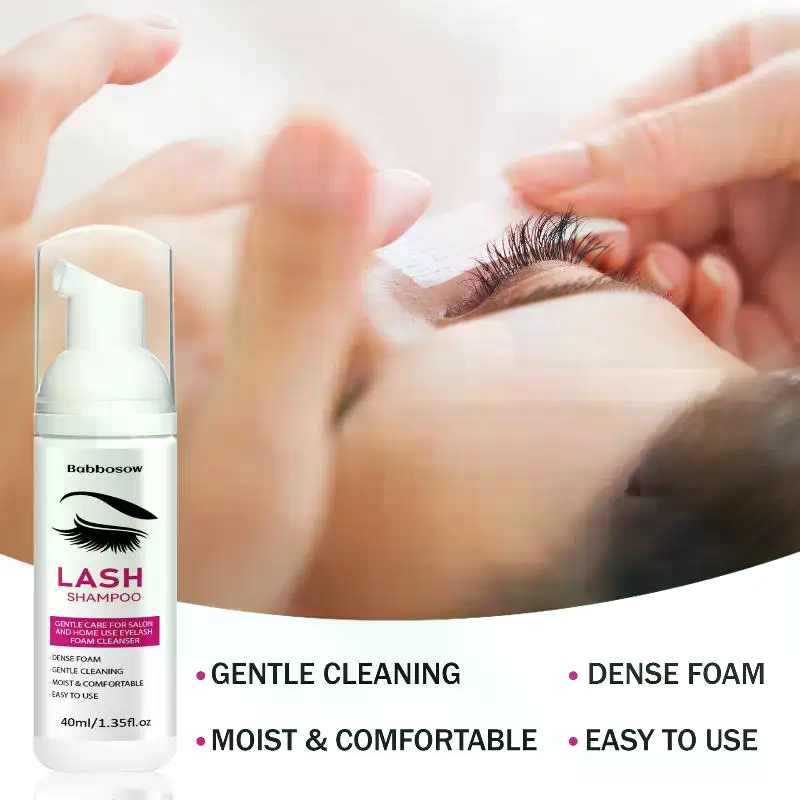 Eyelash Extension Foam Cleanser - 40 ミリリットルまつげエクステンションシャンプーフォームブラシ付きまぶたディープクリーンクレンザーメイクアップツールマスカラリムーバー接着剤サロン家庭用