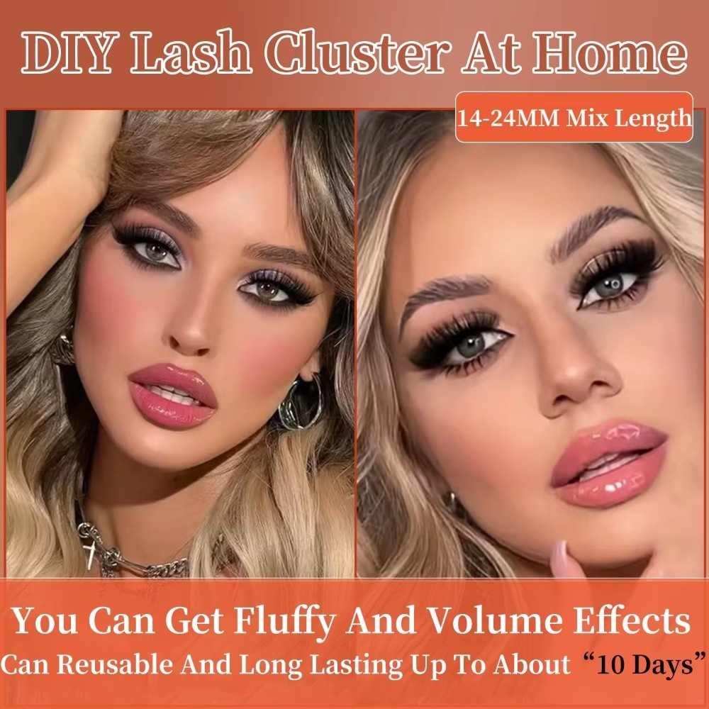 Eyelash Extension Or Extensions - 長持ちするDカールつけまつげ メガボリューム 10-24mmミックスレングス まつげエクステ ラッシュクラスター メイクアップ強化