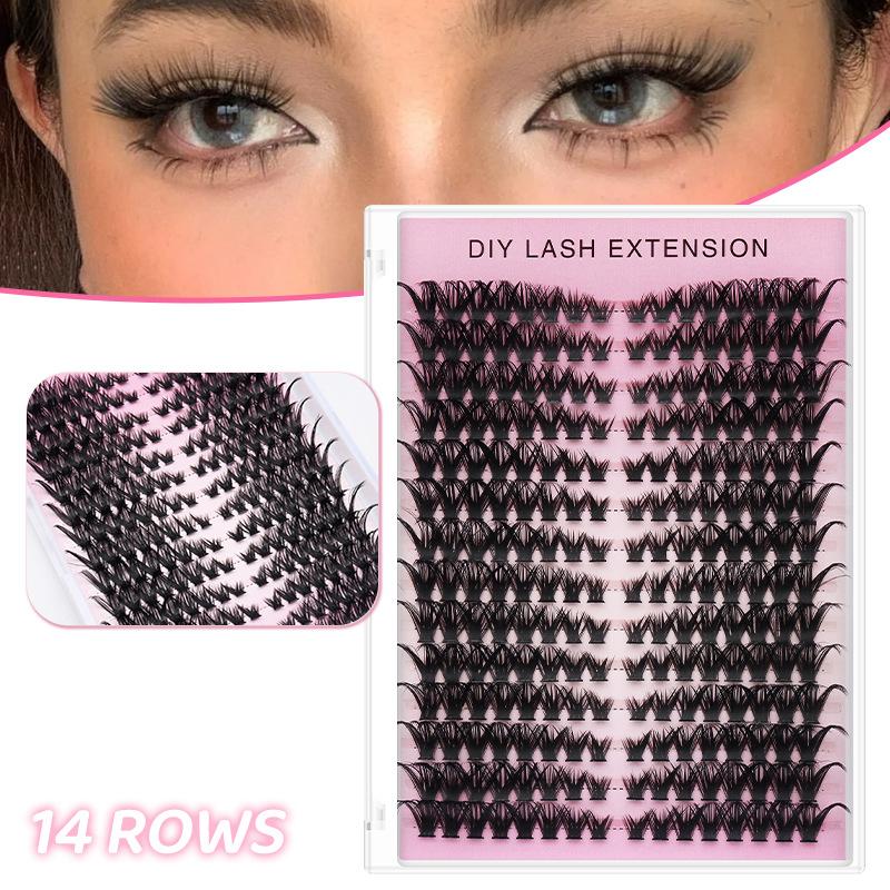 【M】14列DIYまつげエクステクラスター個別まつげボリュー - Eyelash Extension Or Extensions のレビューと価格
