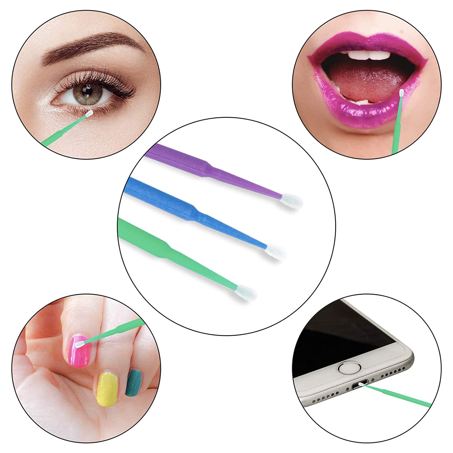 500 ピース/ロットまつげエクステンションクリーニング綿棒 - Eyelash Extension Eyeliner のレビューと価格