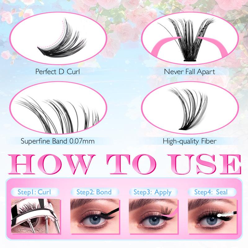 まつげエクステキット ナチュラルカラー ウィスピークラスター - Eyelash Extension Or Extensions のレビューと価格